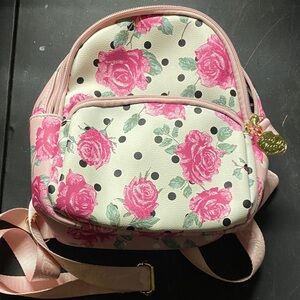 Betsey Johnson Floral Pink Mini Backpack